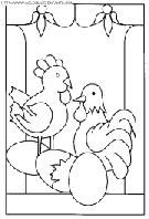 coloriage poules