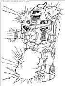 coloriage power rangers le robot attaque