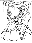 coloriage princesse belle danse avec la bete