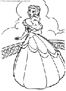 coloriage princesse belle prete pour le bal