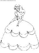 coloriage princesse en belle robe