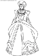 coloriage princesse en robe de bal