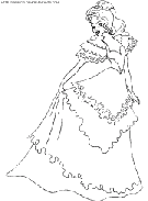 coloriage princesse prete pour le bal