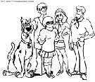 coloriage scoobydoo portrait de tous les amis