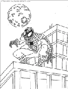 coloriage spiderman evitant la boule de feu