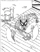 coloriage spiderman sur le pont