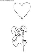 coloriage st valentin un lapin tenant un ballon