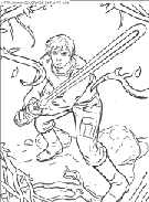 coloriage star wars combat de luke skywalker