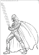 coloriage star wars dark vador en combat