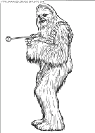 coloriage star wars portrait de chewbacca