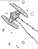 coloriage star wars un chasseur en attaque