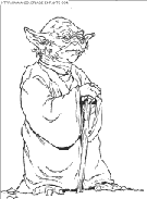 coloriage star wars yoda debout