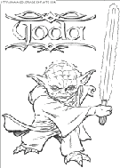 coloriage star wars yoda en combat