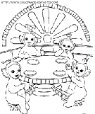 coloriage teletubbies a table