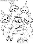 coloriage teletubbies avec leur machine