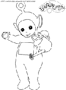 coloriage teletubbies lala arrose son jardin