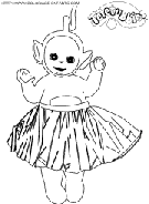 coloriage teletubbies lala porte une jupe