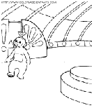 coloriage teletubbies lala rentre dans sa maison