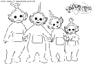 coloriage teletubbies se donnent la main