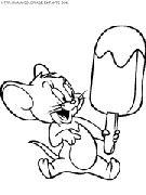 coloriage tom et jerry jerry avec une glace