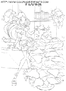 coloriage winx flora