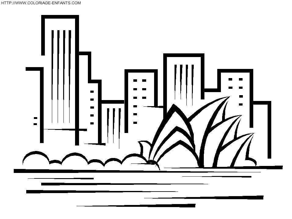 coloriage ville de sydney