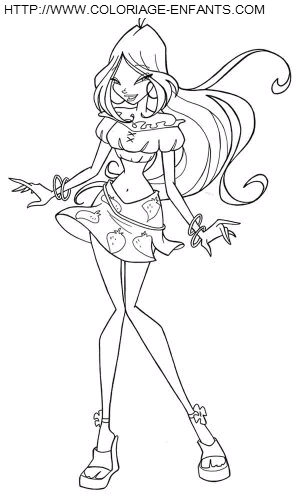 coloriage winx bloom attention