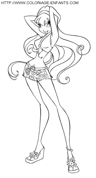 coloriage winx flora coquine