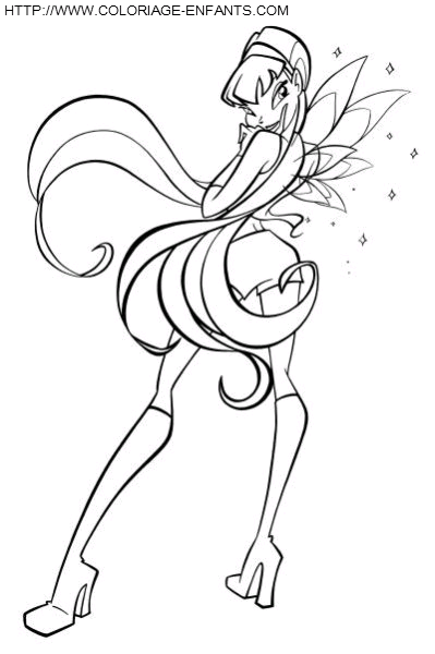 coloriage winx flora en fee