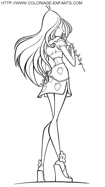 coloriage winx stella amoureuse