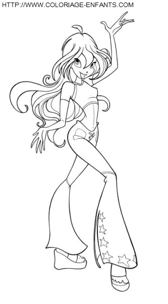 coloriage winx stella coquette