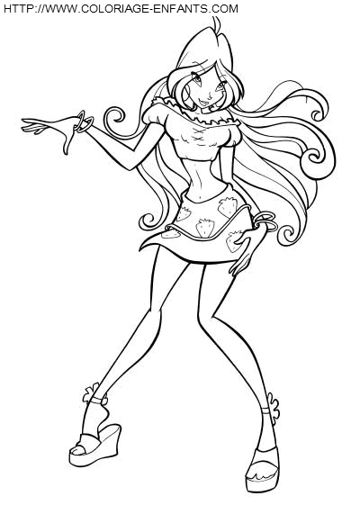 coloriage winx stella tres belle