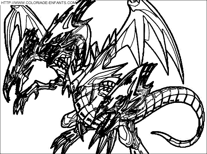 coloriage yu gi oh le dernier dragon aux yeux bleus