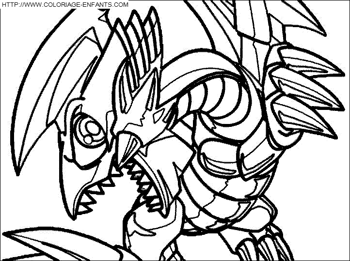 coloriage yu gi oh le dragon aux yeux bleus