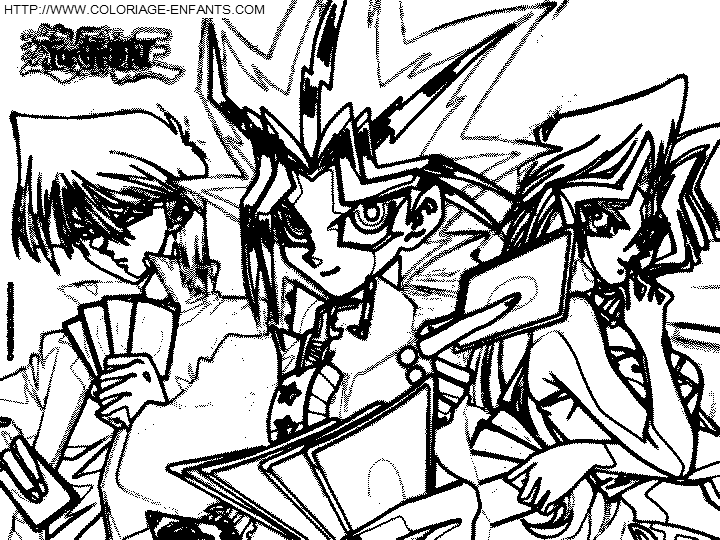 coloriage yu gi oh le ramasseur de cartes